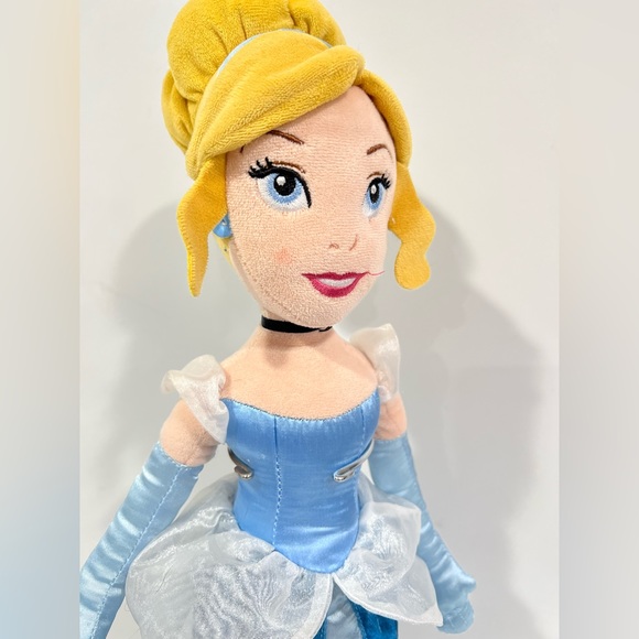 23-Inch Blue Soft Doll with Hat & Embroidered Dress – Plush Toy for Kids